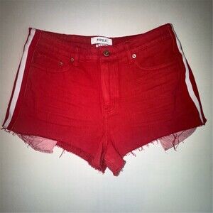 Pistola Winston Cut-Off Shorts Womens Size 30 Red High Rise Festival Spring Brea